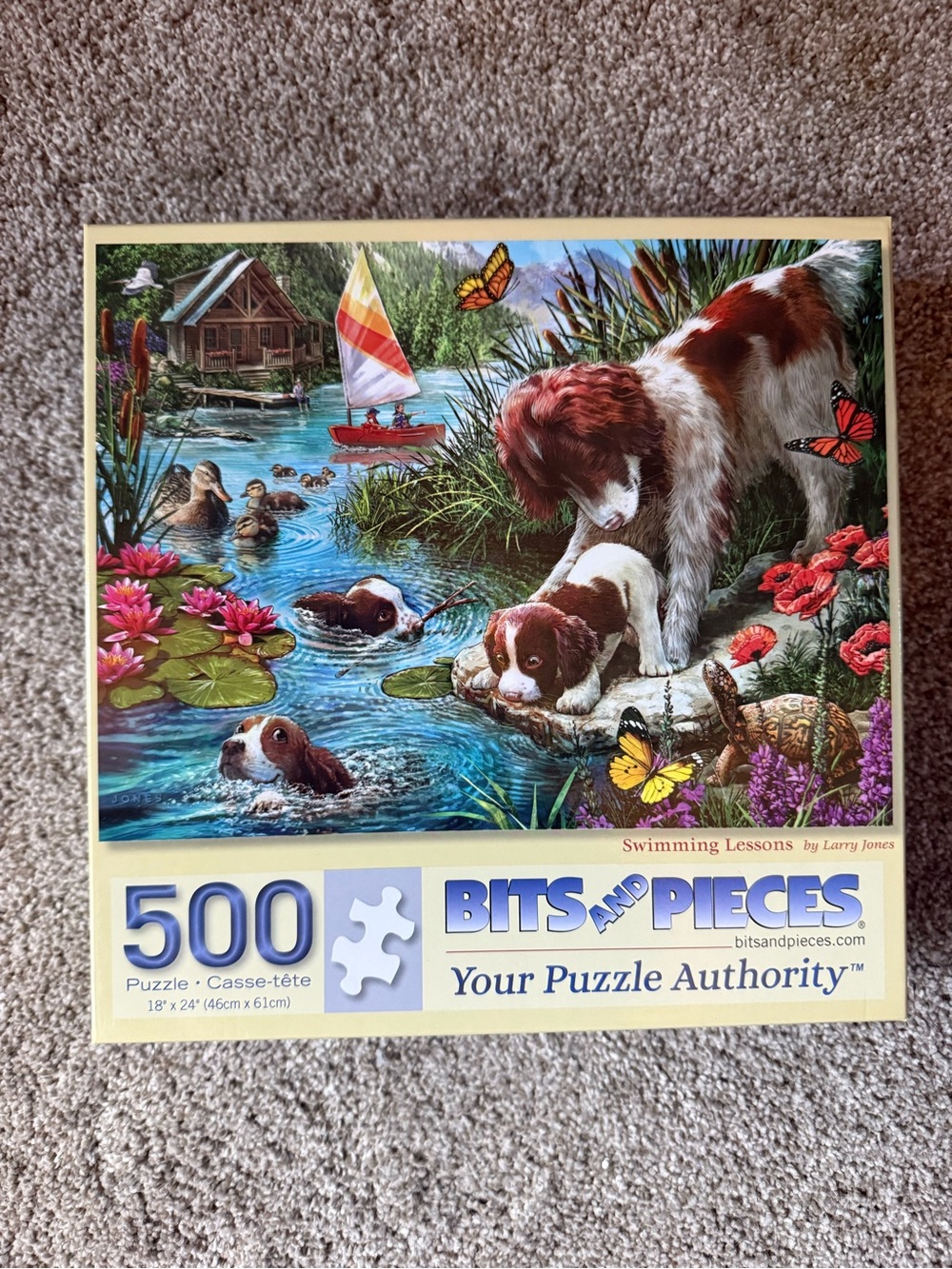 Bits and Pieces 500-Piece Puzzle - Brown & White Dogs